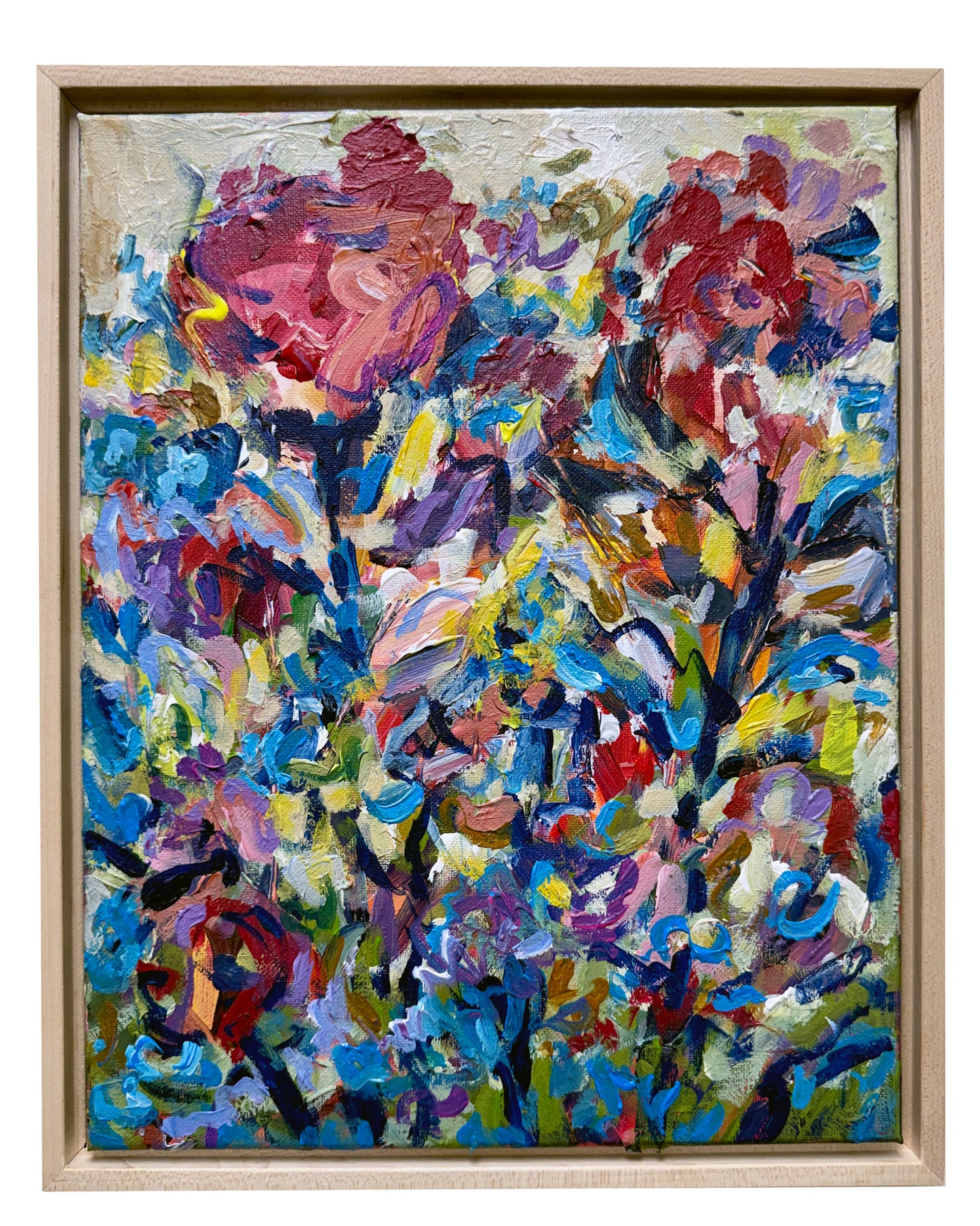 Rapid Bloom - Abstract Floral Painting - 12x15 inches