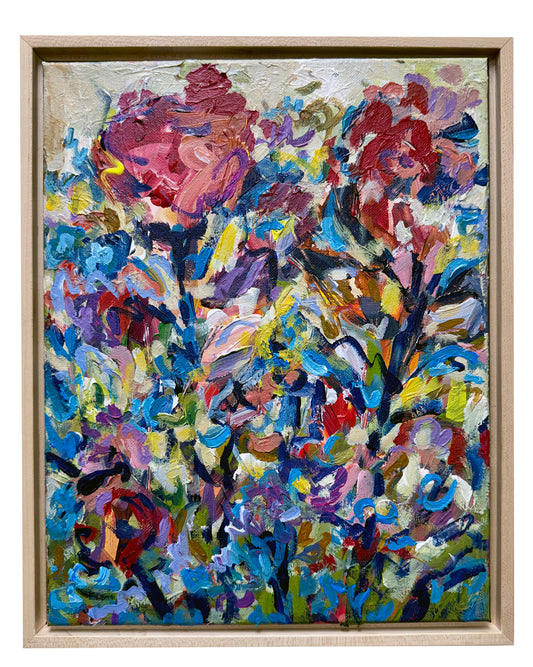 Rapid Bloom - Abstract Floral Painting - 12x15 inches