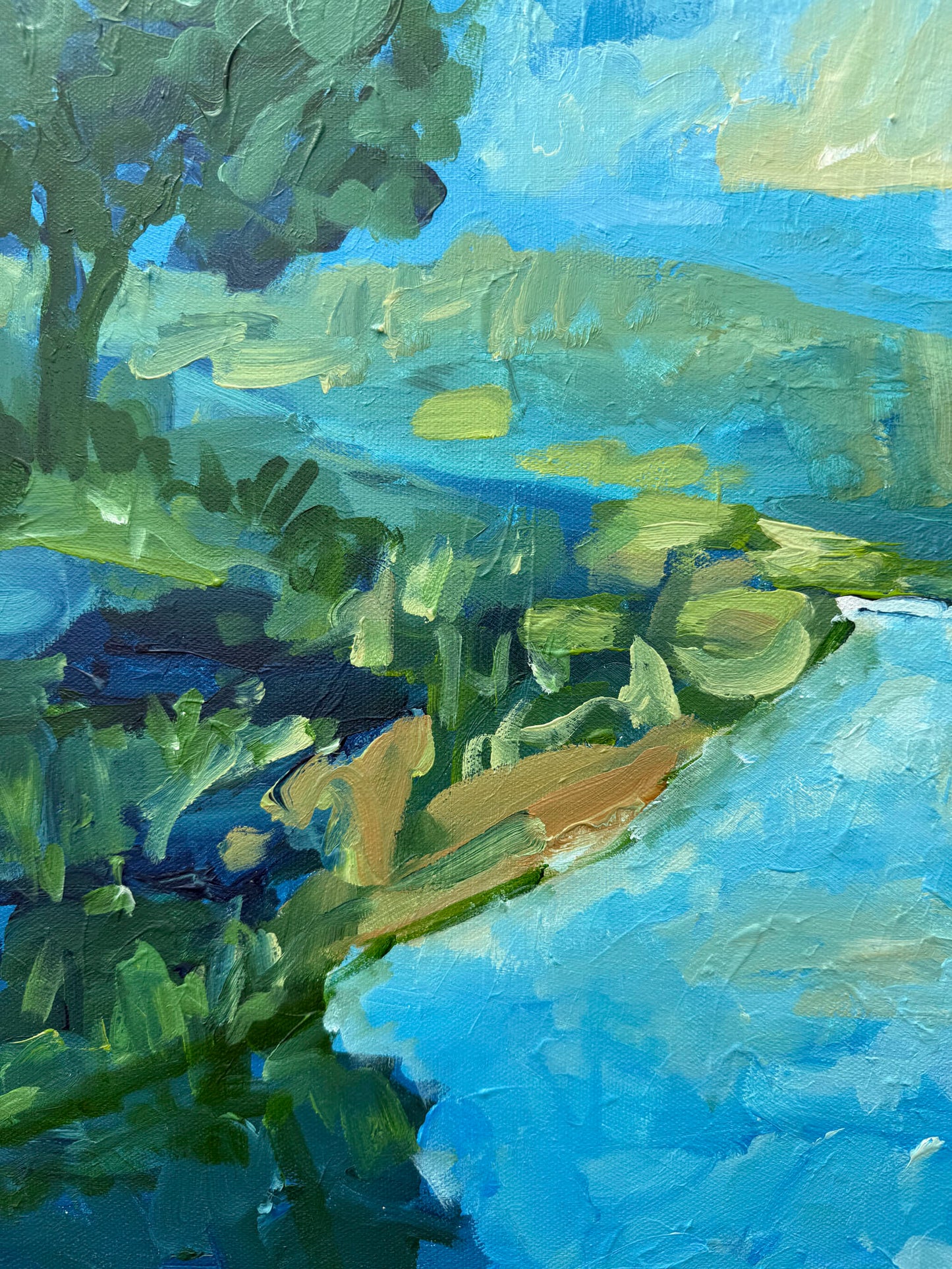 River Way - Abstract Landscape Painting - 36x25 inches