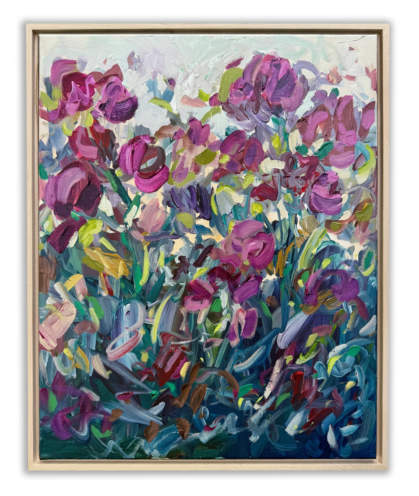 Royal Garden - Abstract Floral Painting - 17x21 inches