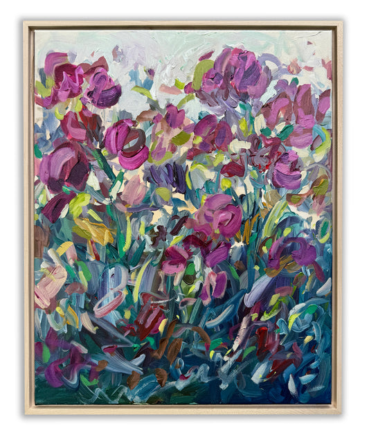 Royal Garden - Abstract Floral Painting - 17x21 inches