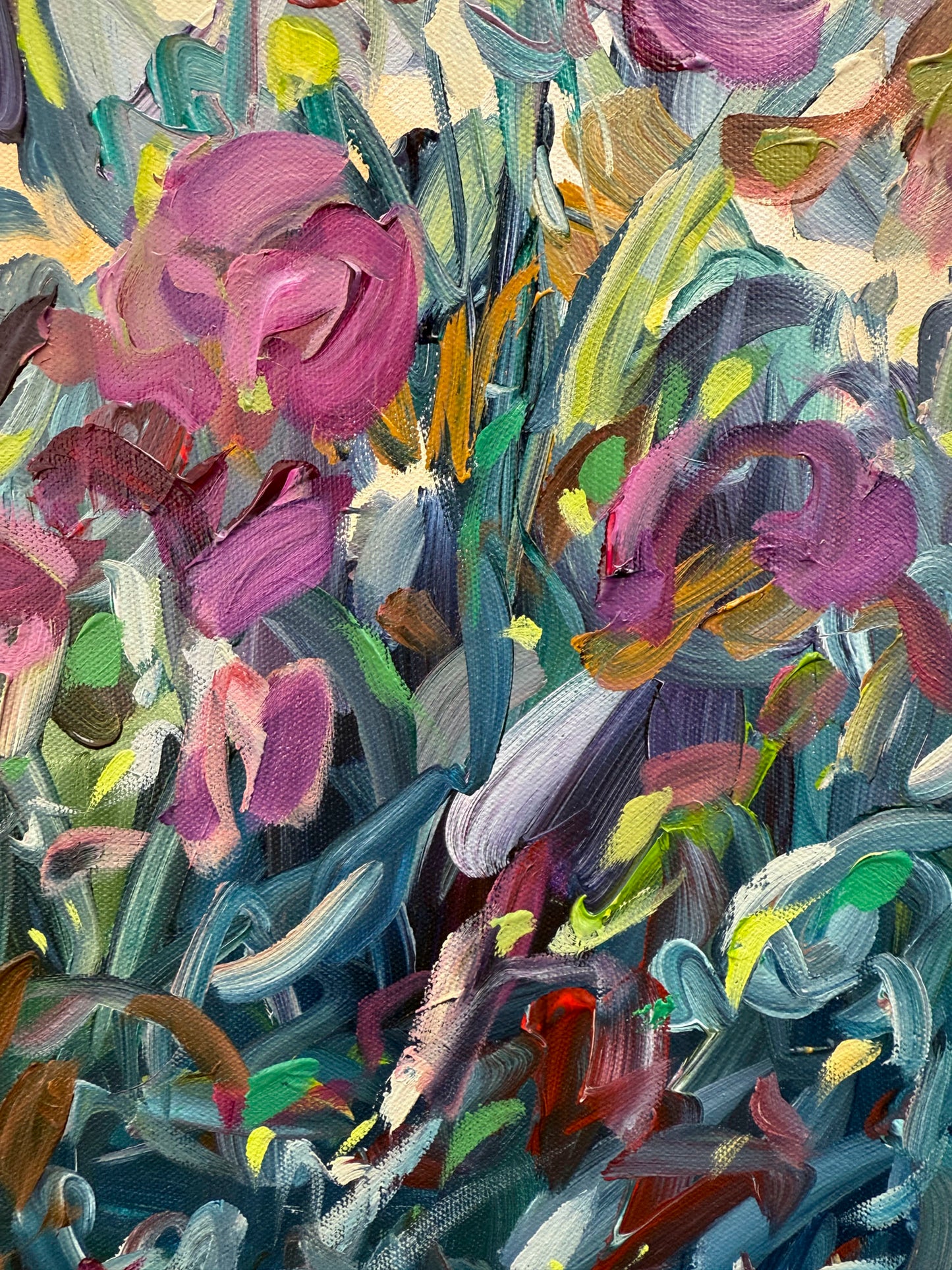 Royal Garden - Abstract Floral Painting - 17x21 inches
