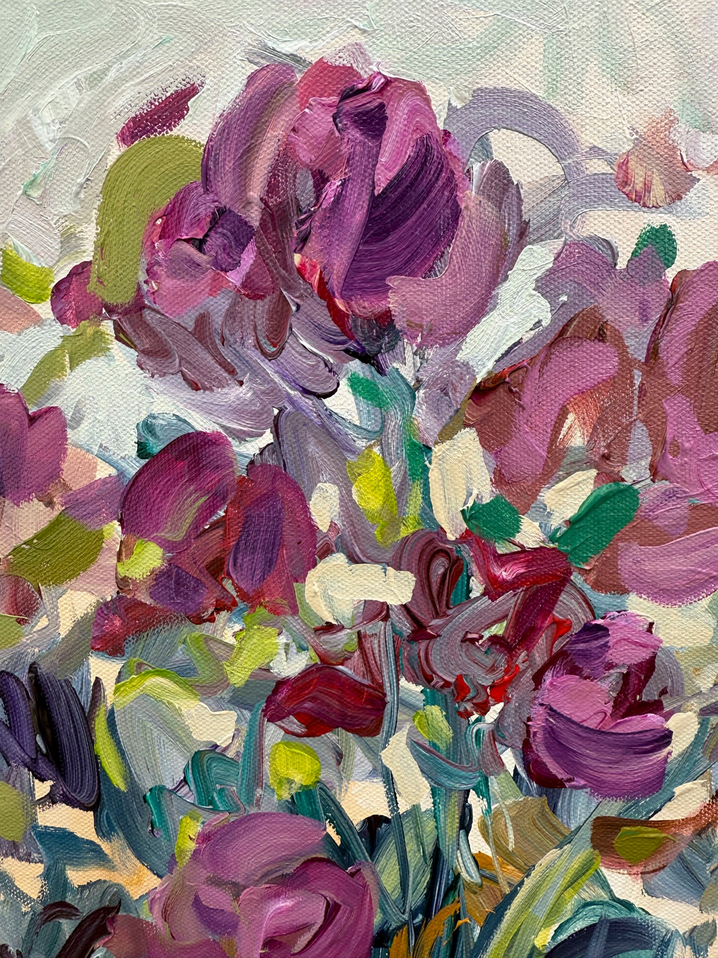 Royal Garden - Abstract Floral Painting - 17x21 inches
