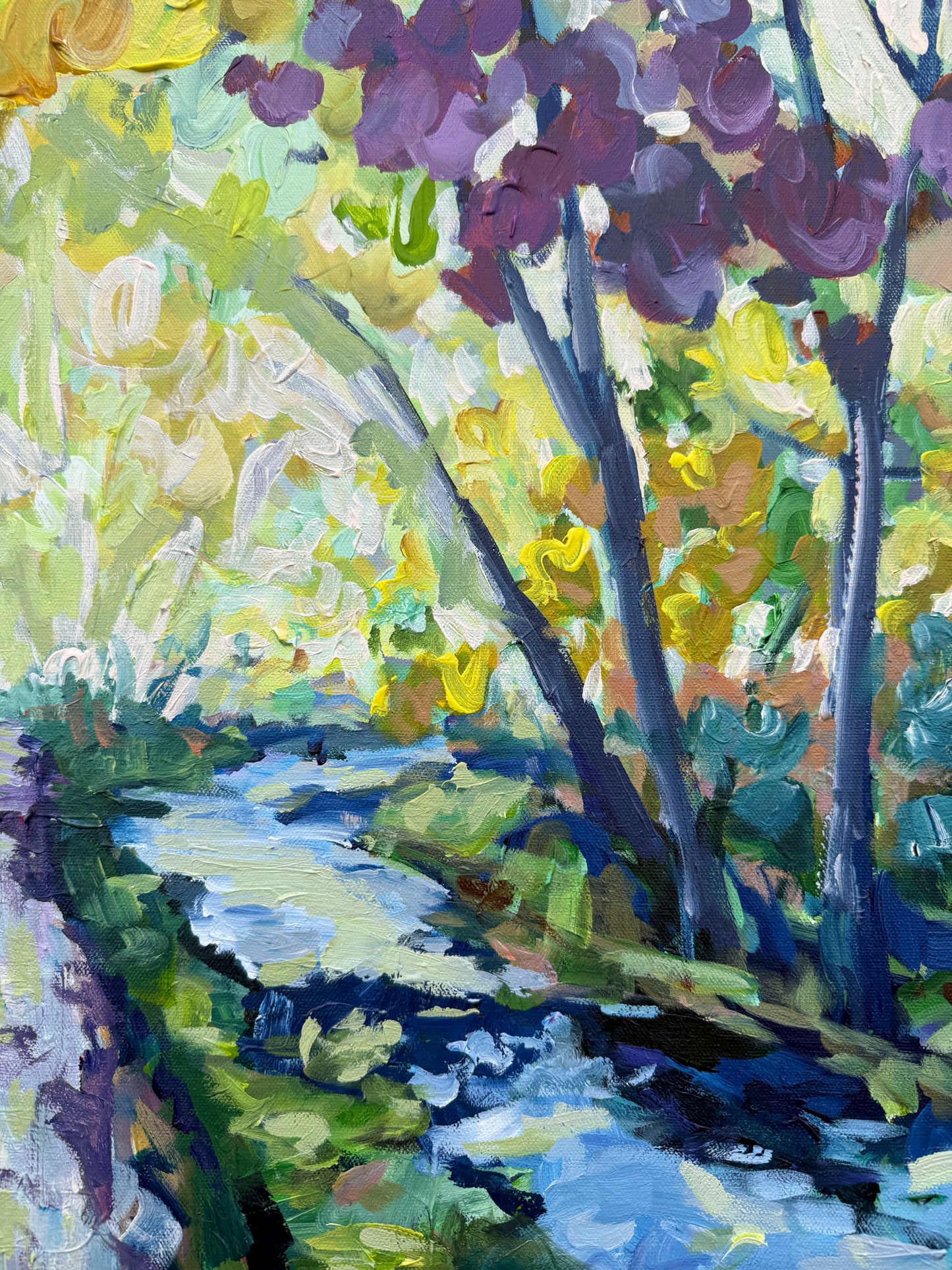 Toward The Glow - Abstract Landscape Painting - 41x31 inches