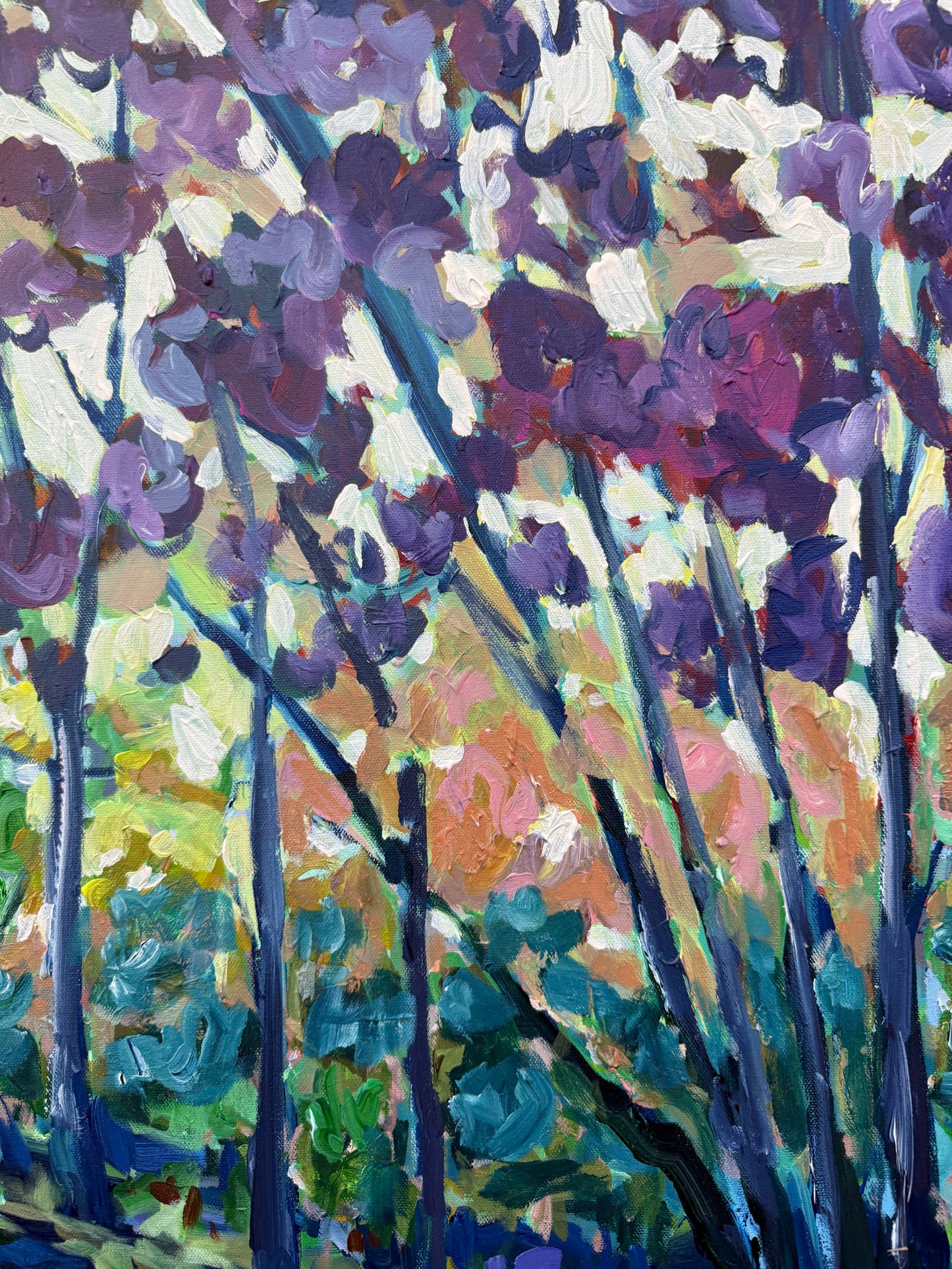 Toward The Glow - Abstract Landscape Painting - 41x31 inches