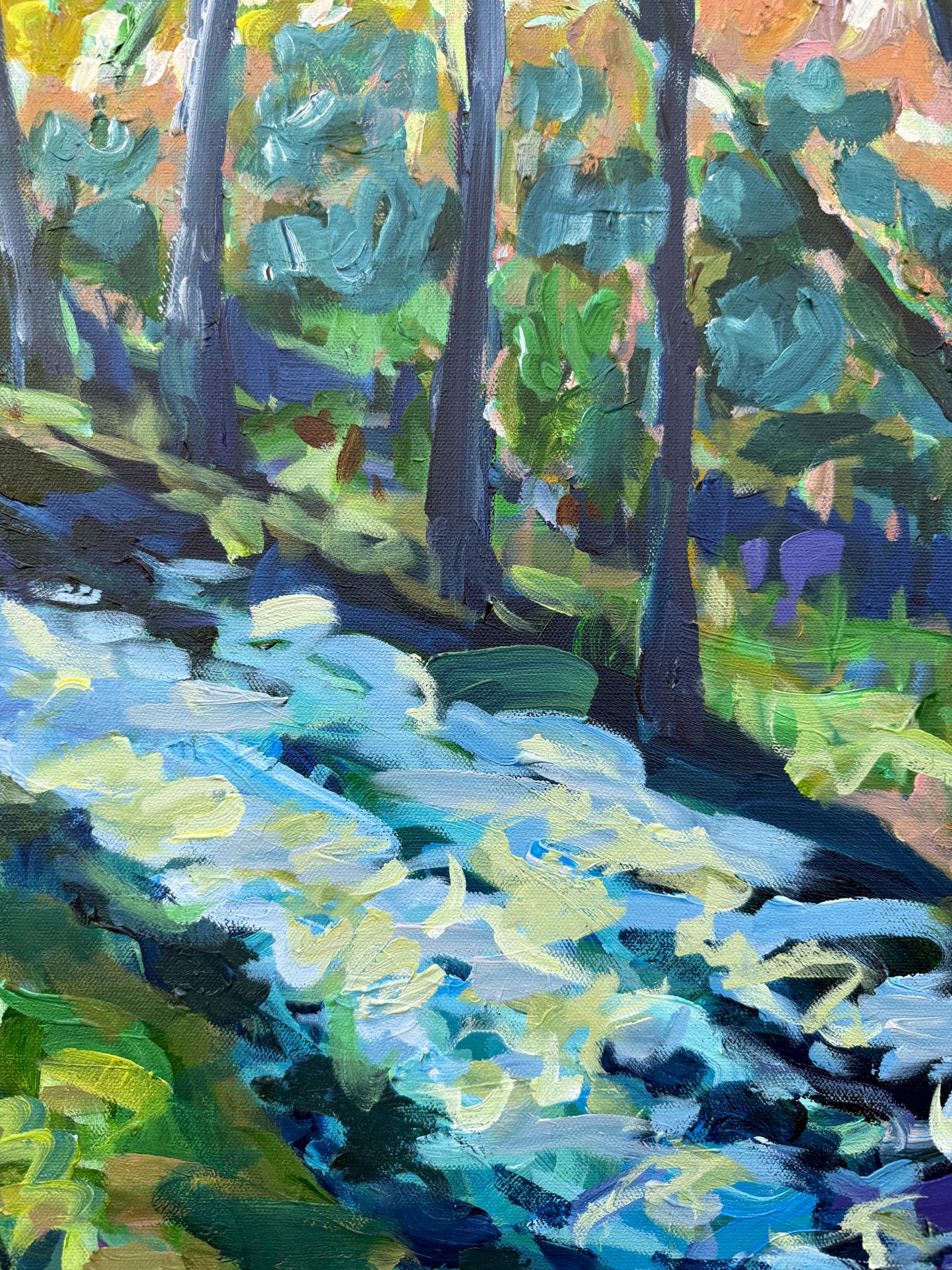 Toward The Glow - Abstract Landscape Painting - 41x31 inches