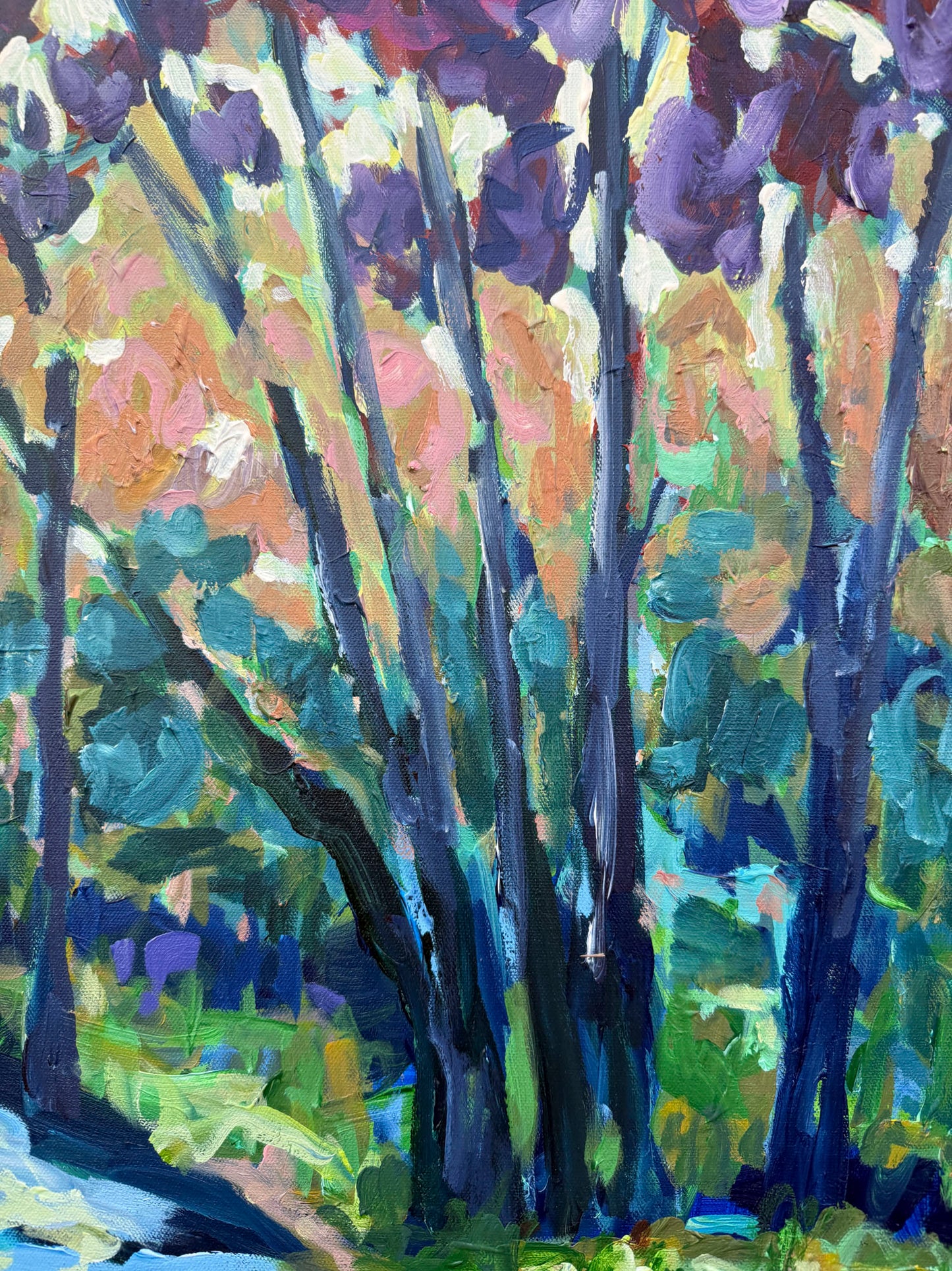 Toward The Glow - Abstract Landscape Painting - 41x31 inches