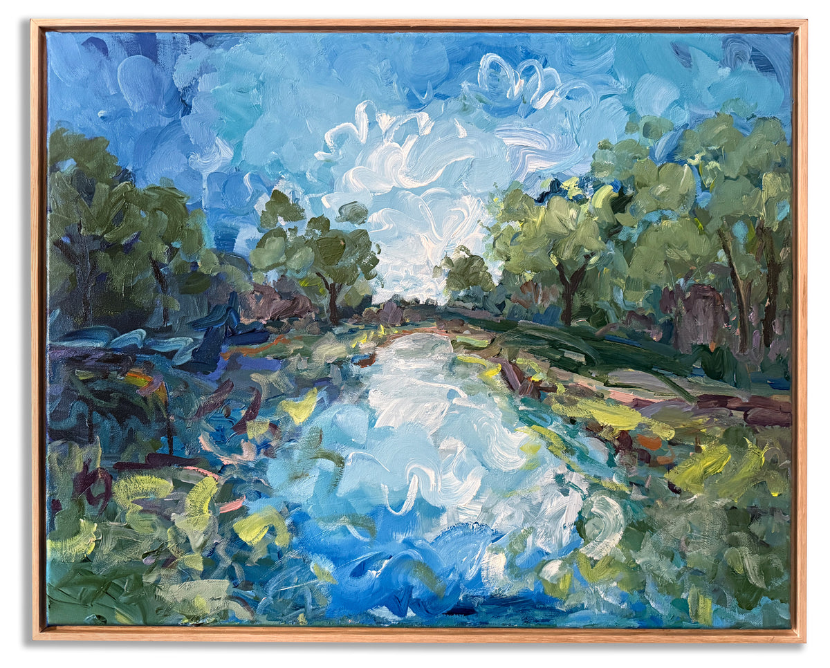Wide Open - Abstract Landscape Painting - 31x25 inches