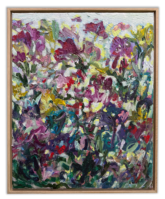 Wild Garden - Abstract Floral Painting - 17x21 inches