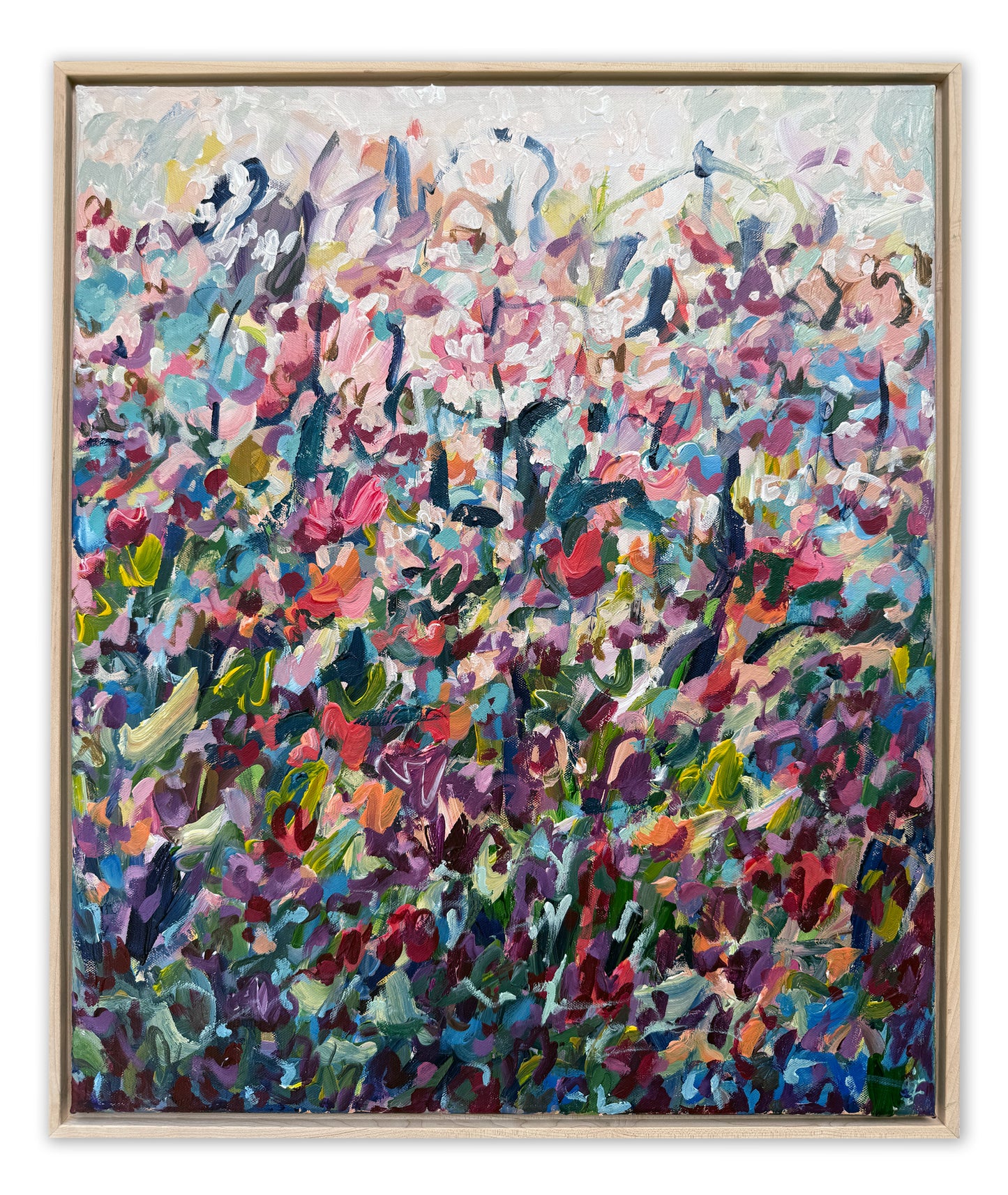 Wildflower Wonder - Abstract Landscape Painting - 21x25 inches