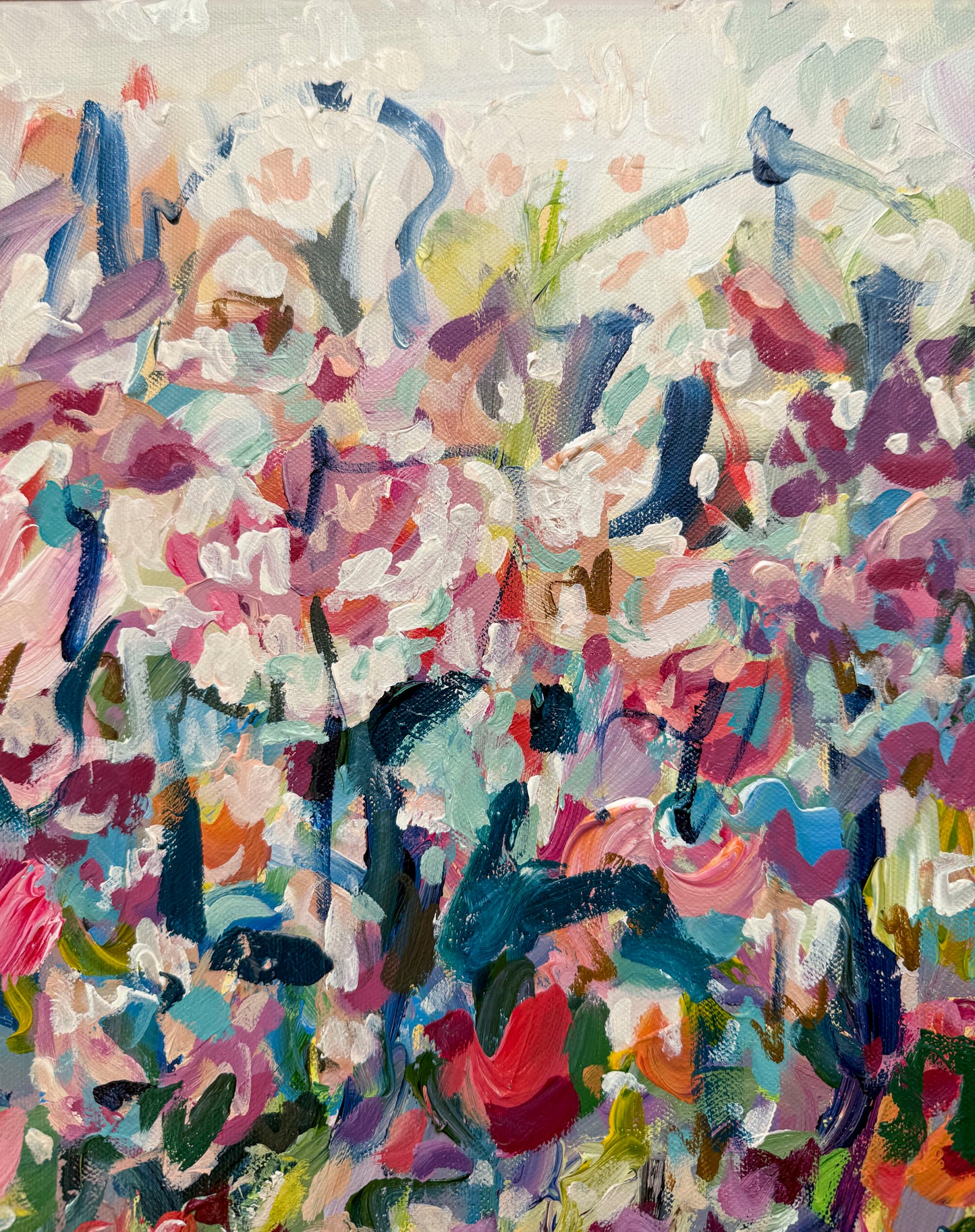 Wildflower Wonder - Abstract Landscape Painting - 21x25 inches