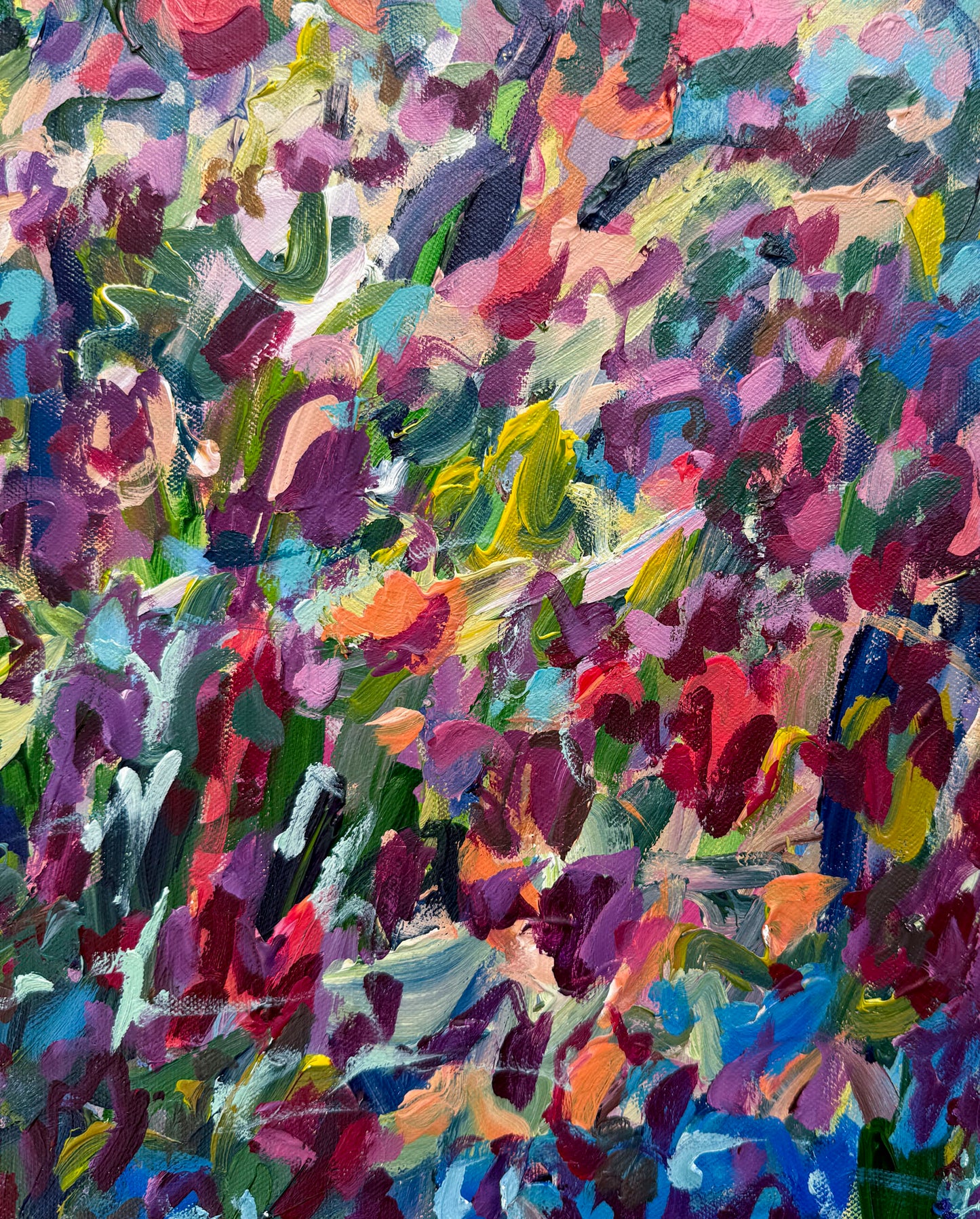 Wildflower Wonder - Abstract Landscape Painting - 21x25 inches