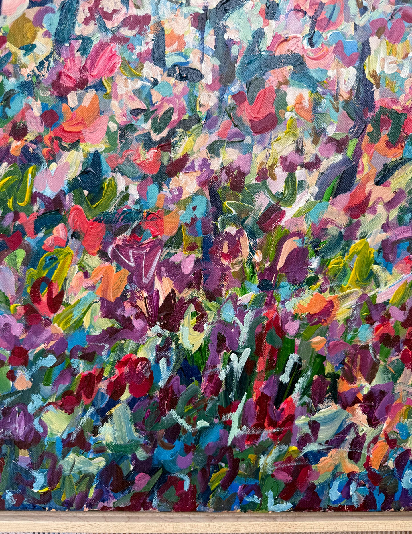 Wildflower Wonder - Abstract Landscape Painting - 21x25 inches