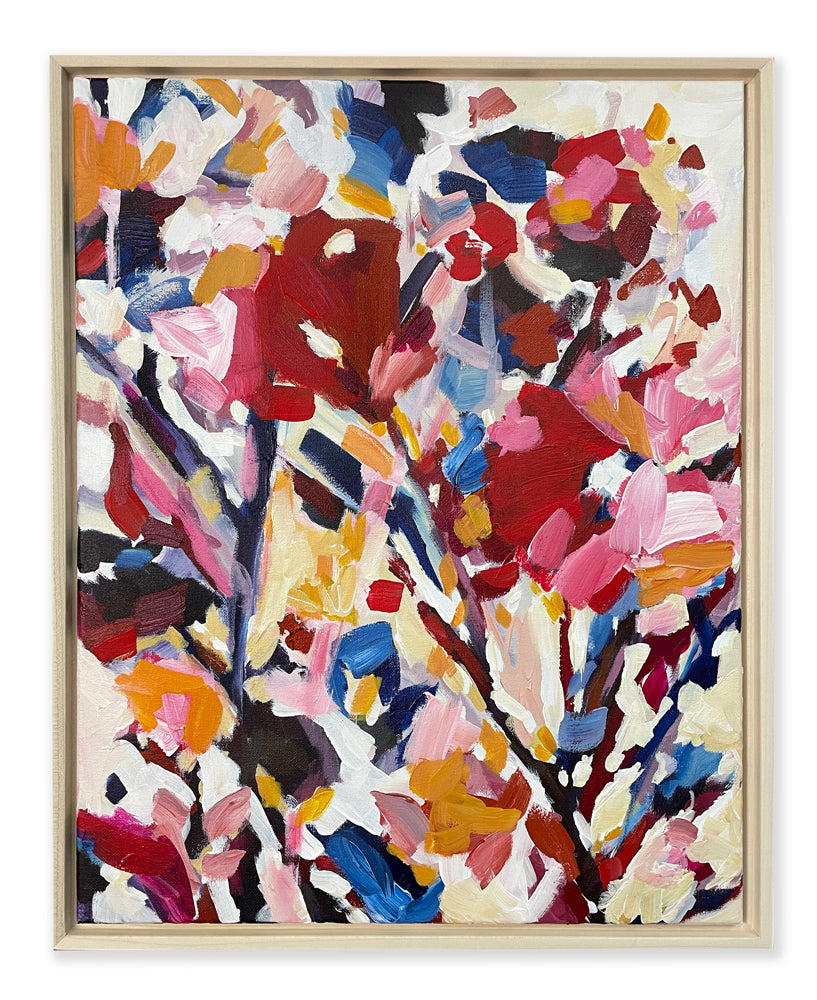 Red Blossoms - Abstract Floral Painting